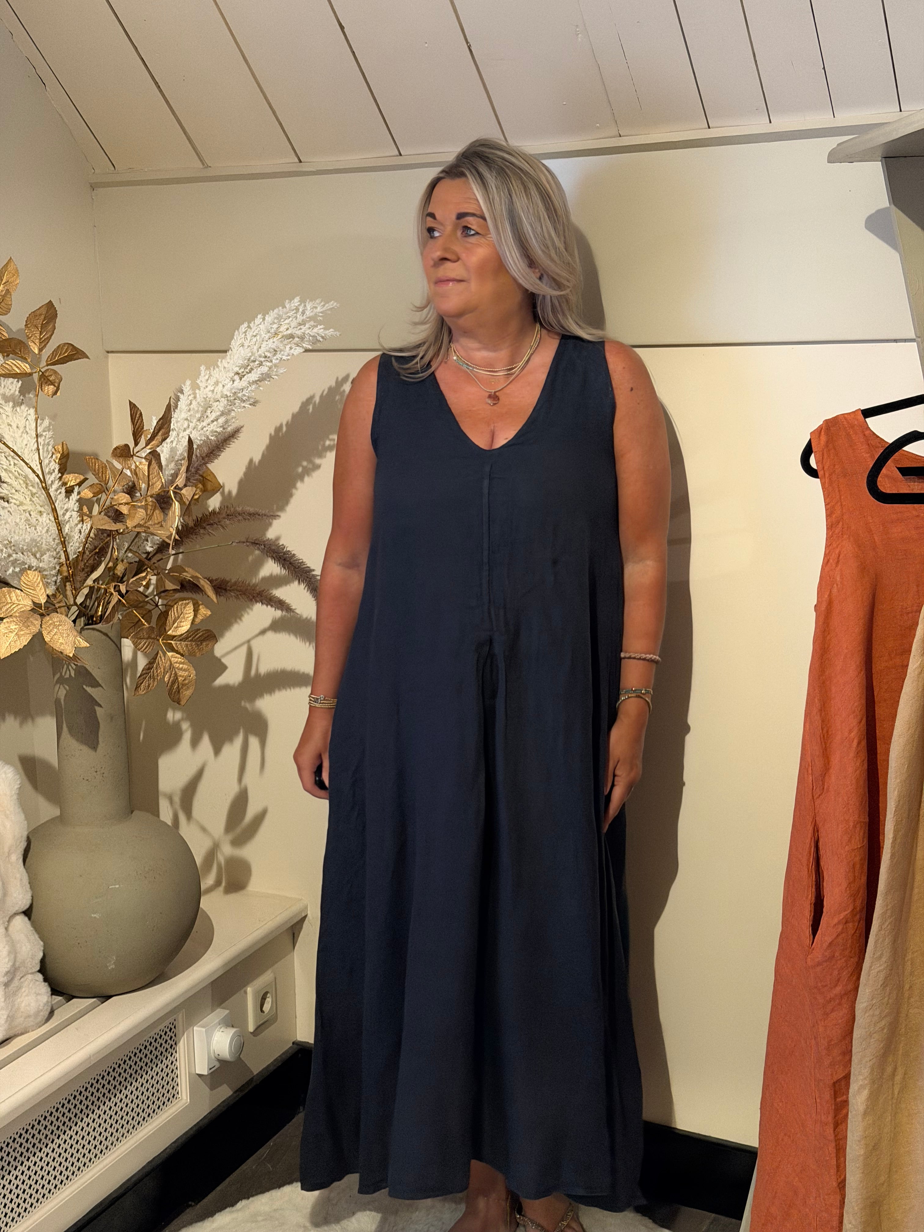 Linnen dress model escalona Navy