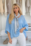 Blouse Carla incl. Sjaaltje Sky Blue