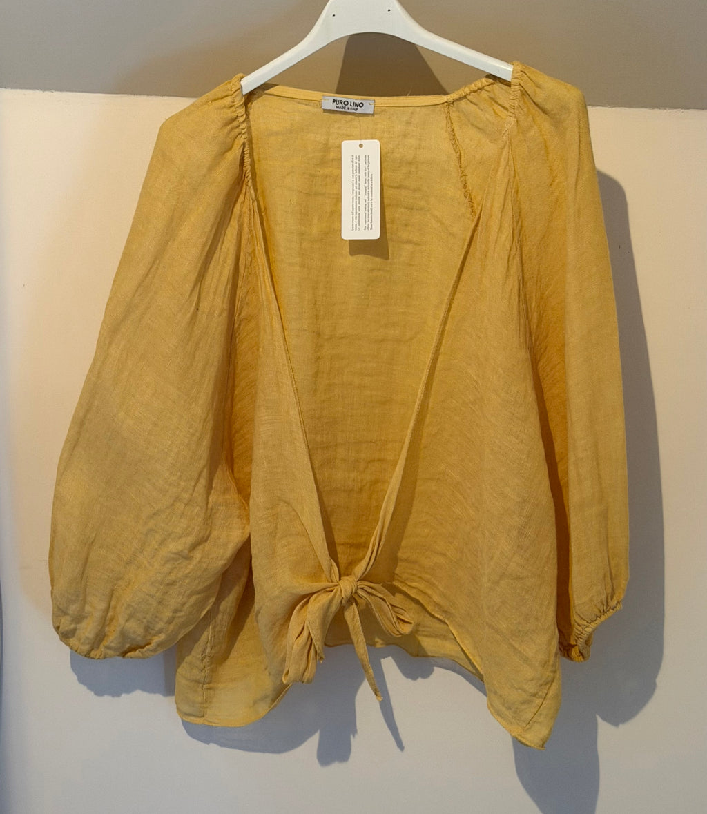 Linen button Bolero yellow