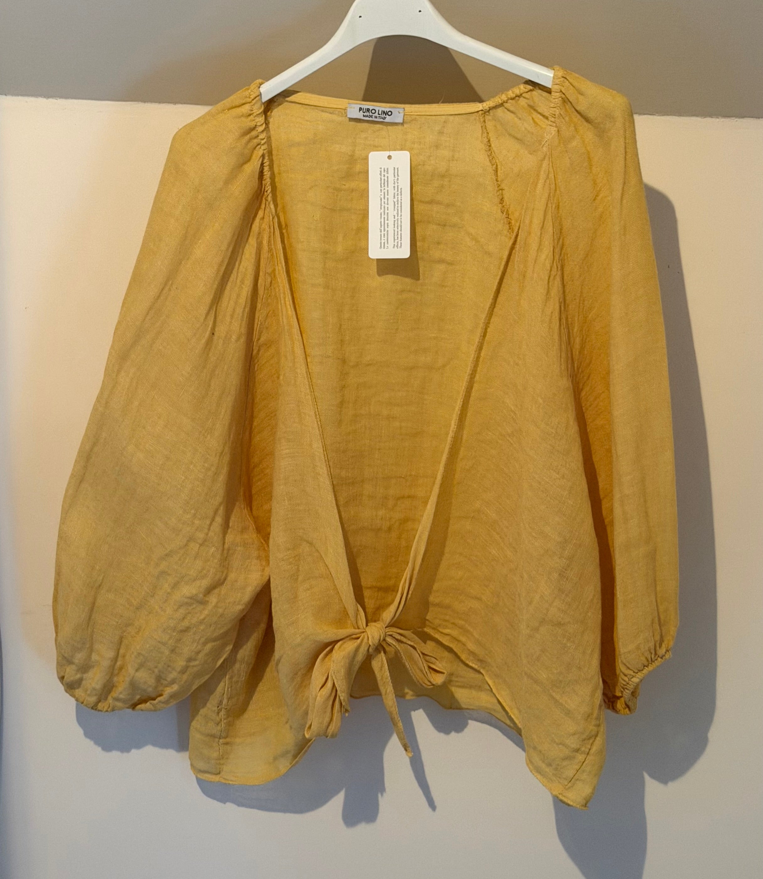 Linen button Bolero yellow