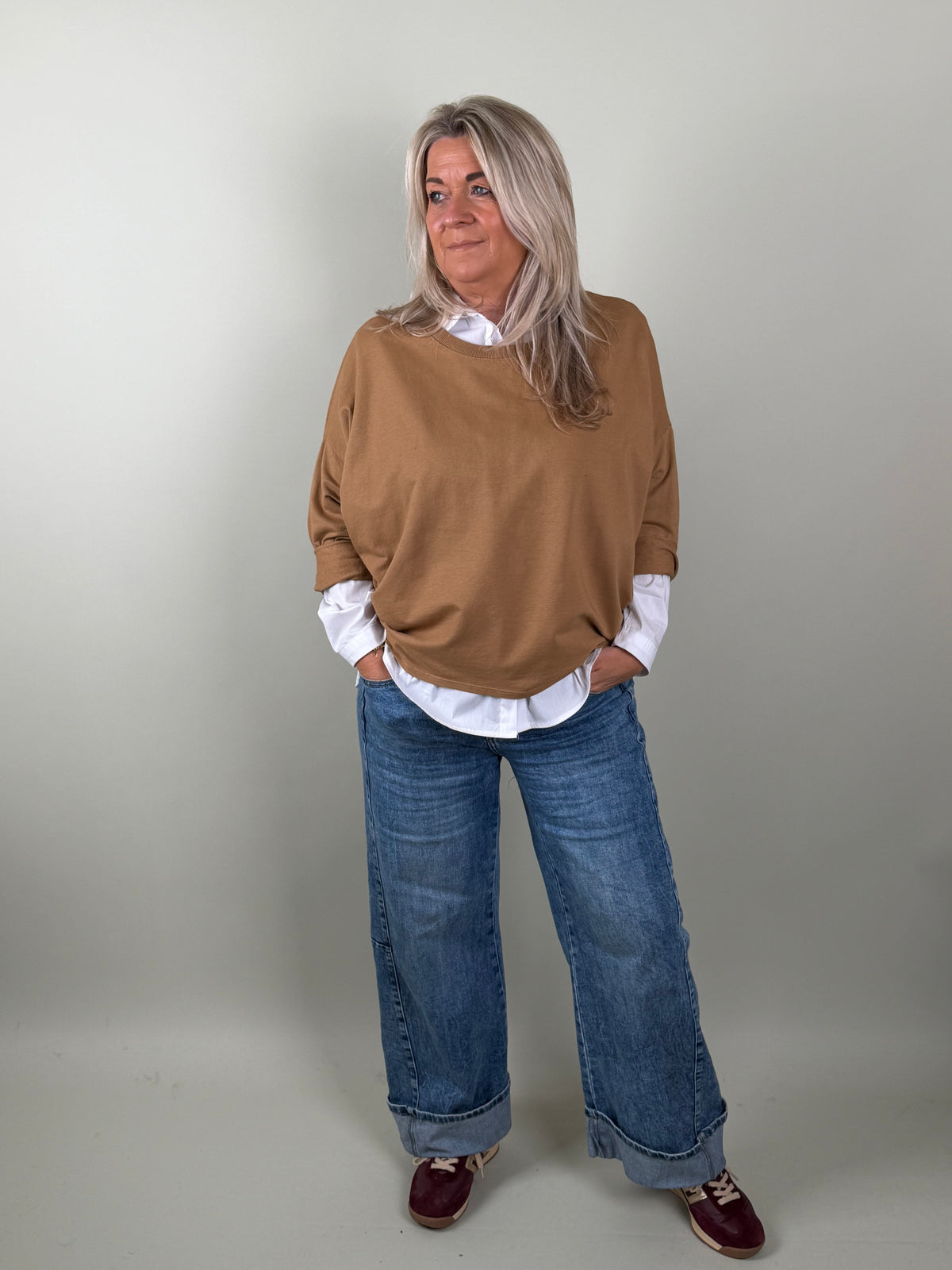 Sweater model  Napels camel