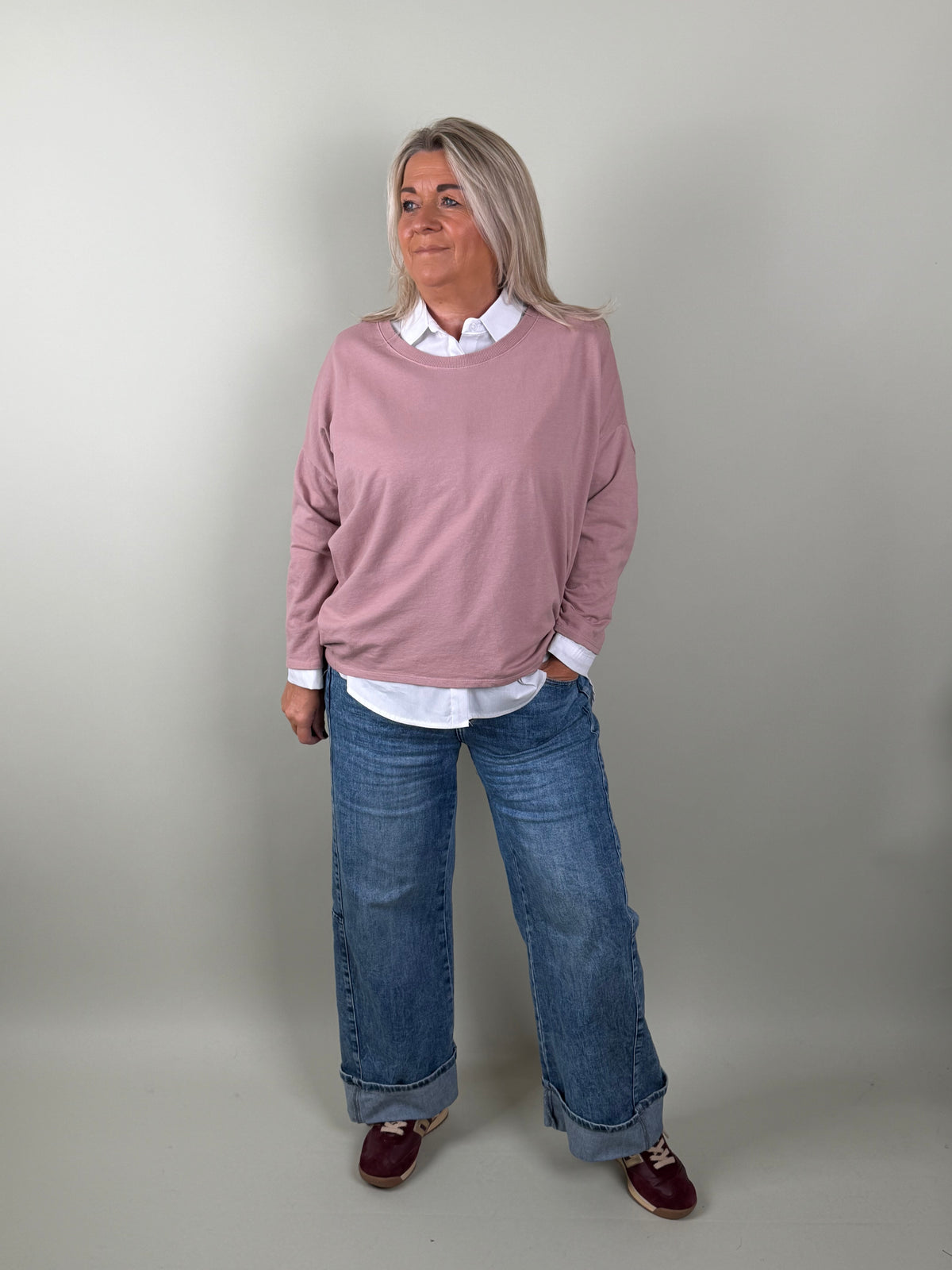 Sweater model  Napels old pink