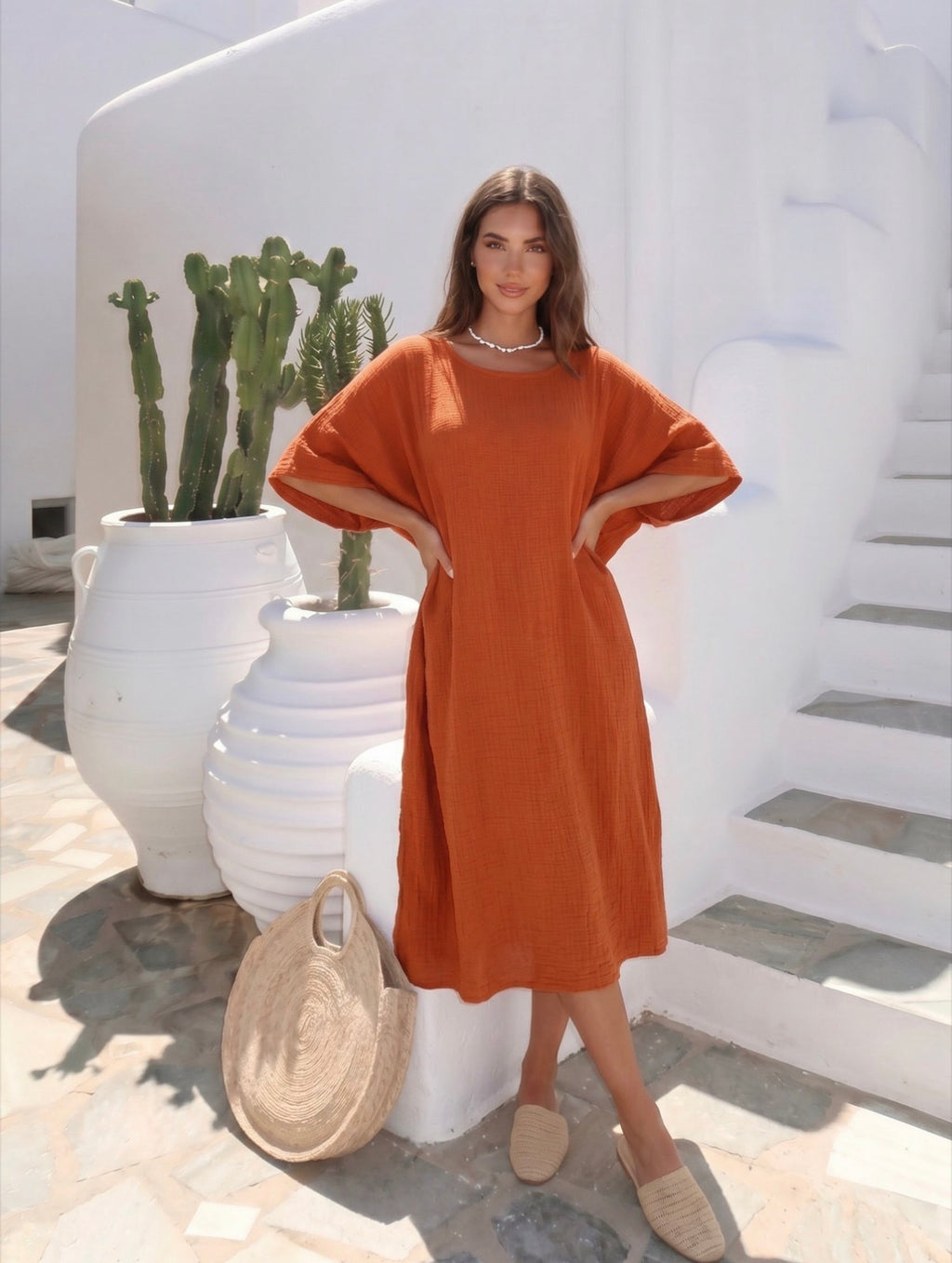 Linnen mix dress Summer terra