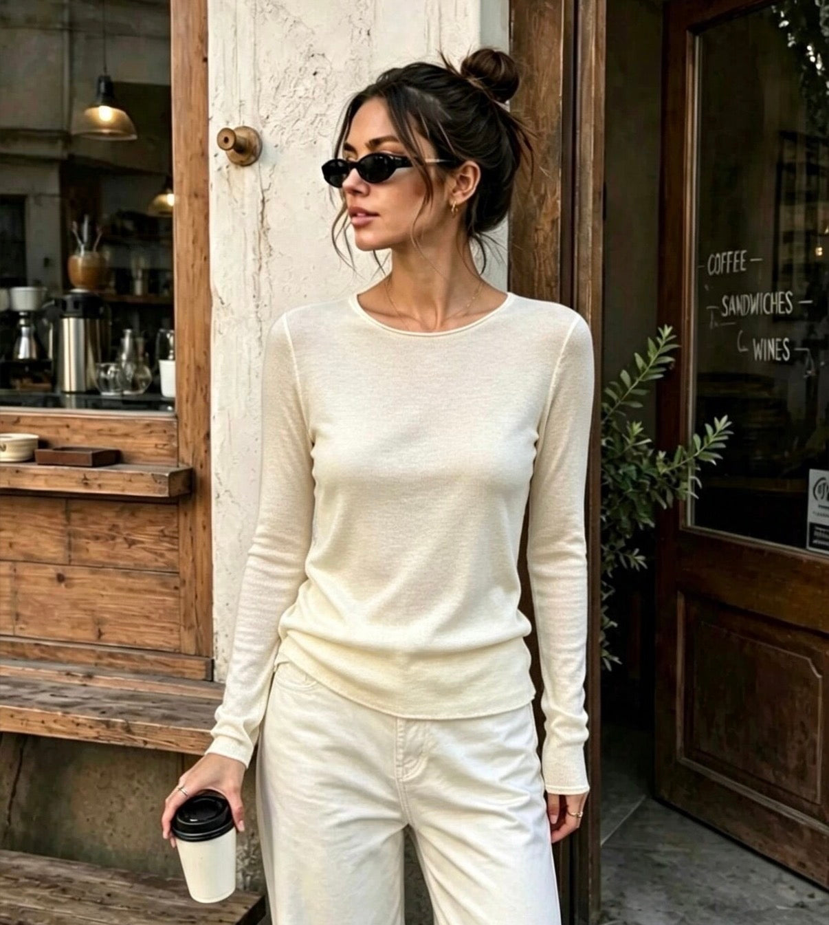 Basic Soft Cashmere Top Black