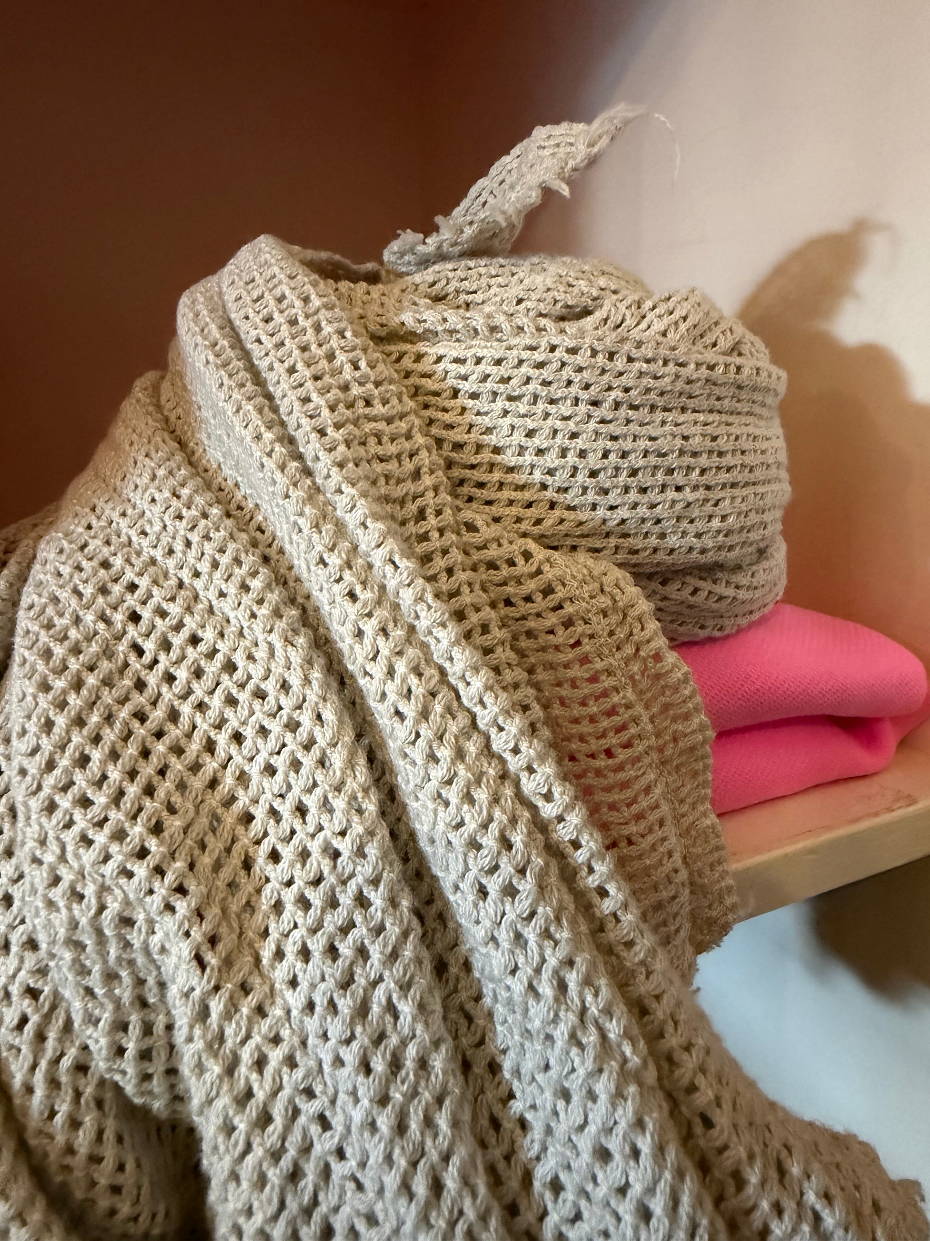 BYPIAS  BOHEMIANA CROCHET MESH SCARF SAND