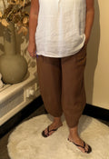 Linnen broek model pisa brons