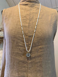 BOHO KETTING HEART 4 MM CRYSTAL WHITE GOLD