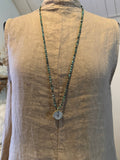 BOHO KETTING HEART 4 MM STONE AFRICAN TURQUISE GOLD