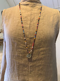 BOHO KETTING HEART 4 MM STONE MIX LAVA GOLD