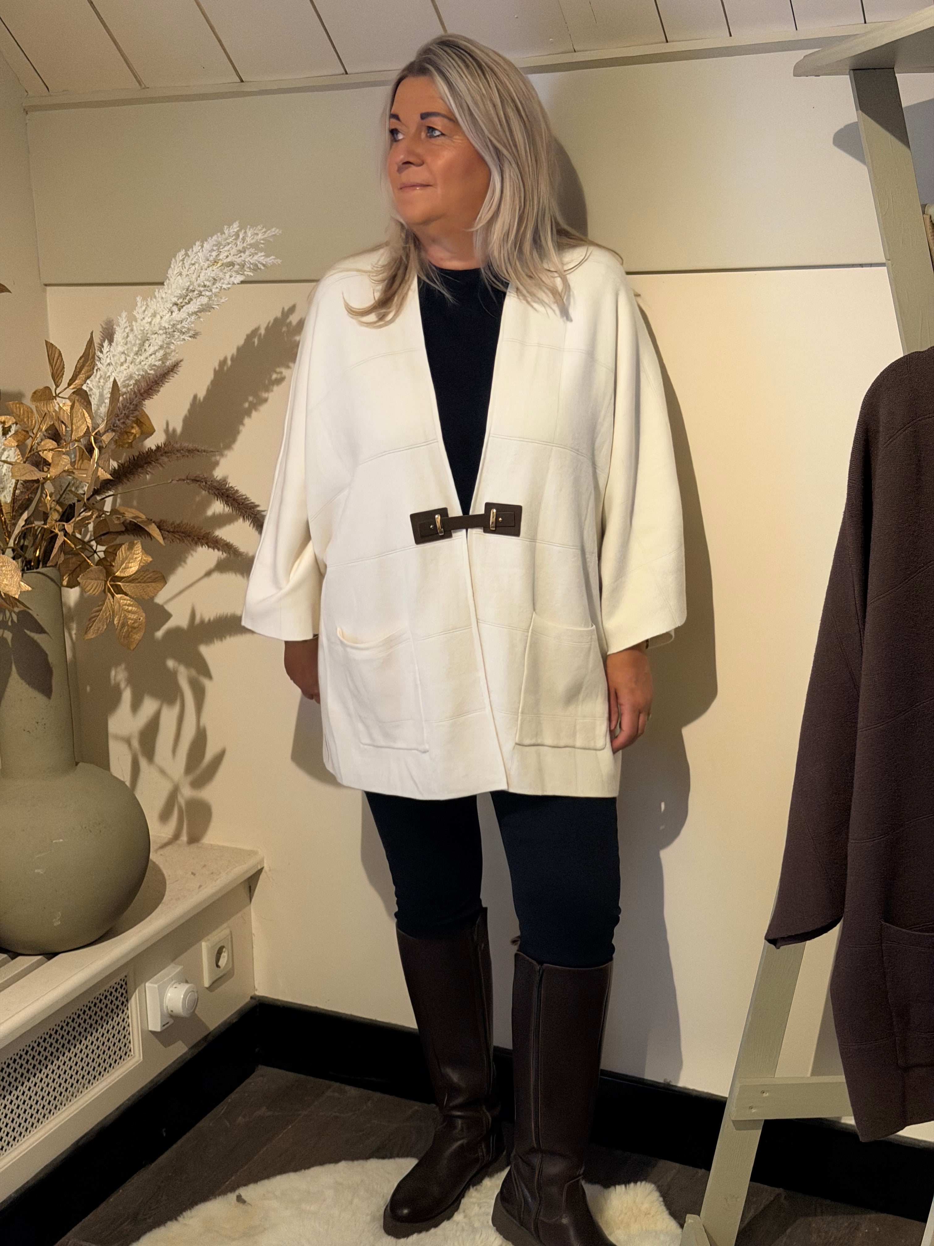 oversized poncho aniston ecru/beige
