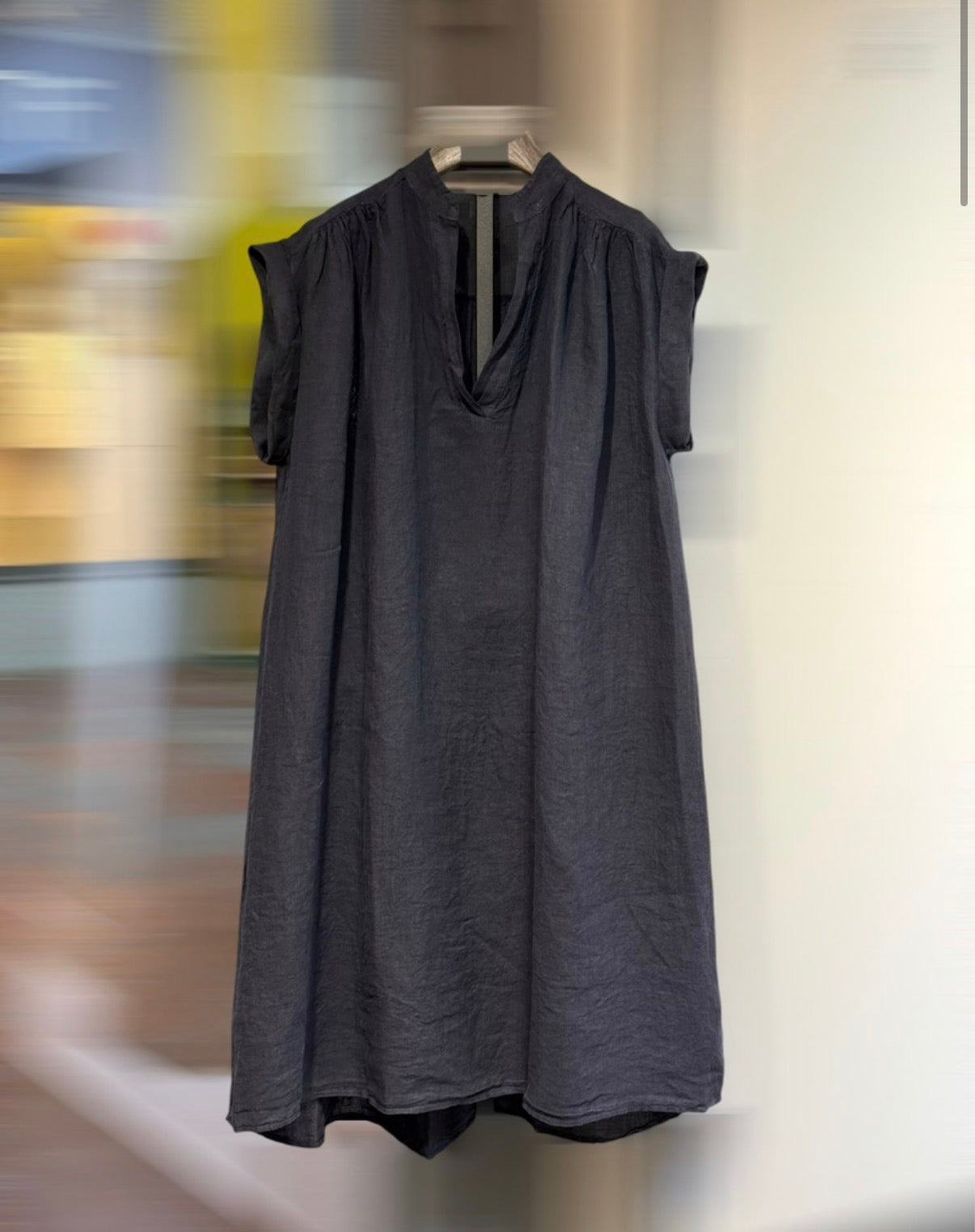 Linnen jurk model pom Navy