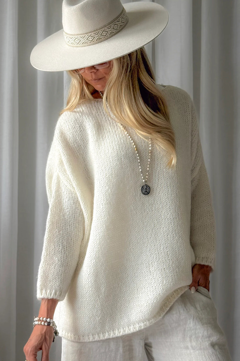 Bypias bohemiana comfy trui Lise off white