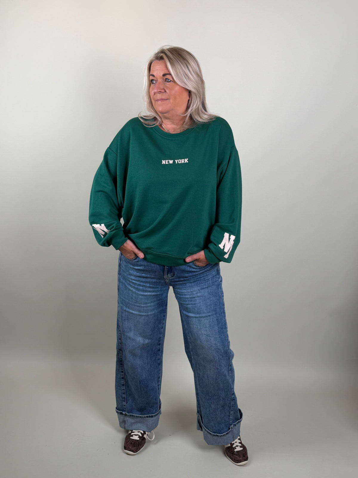 Sweater model Base Ball green Classic Beauty & Fashion