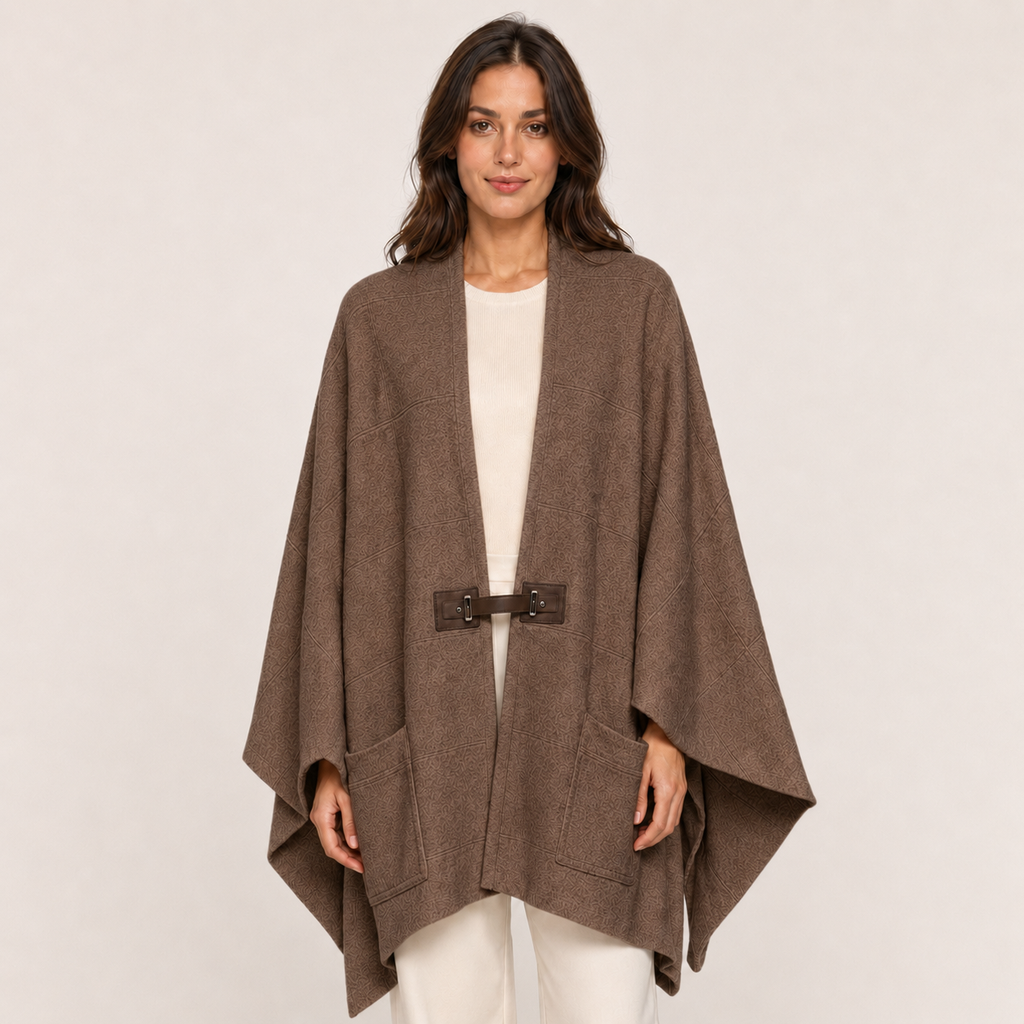 oversized poncho aniston choco Classic Beauty & Fashion