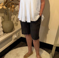 Linen Bermuda shorts chocolate