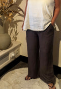 linen trousers alba chocolate