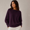 fijngebreide trui Batwing bordeaux