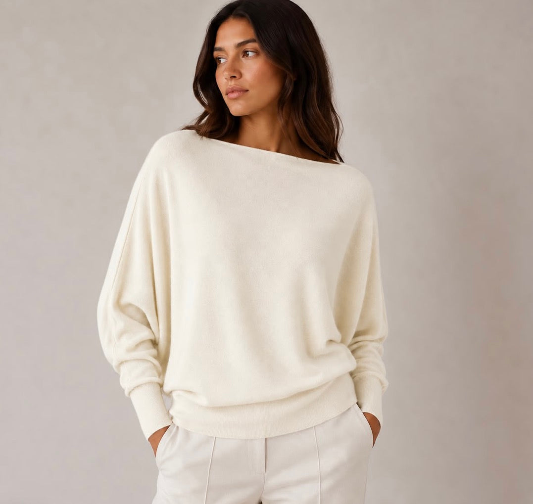 fijngebreide trui Batwing Off White