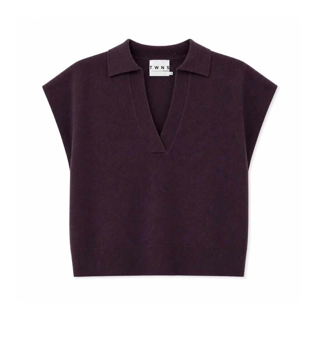 TWNS okaloosa sleeveless polo-neck sweater aubergine