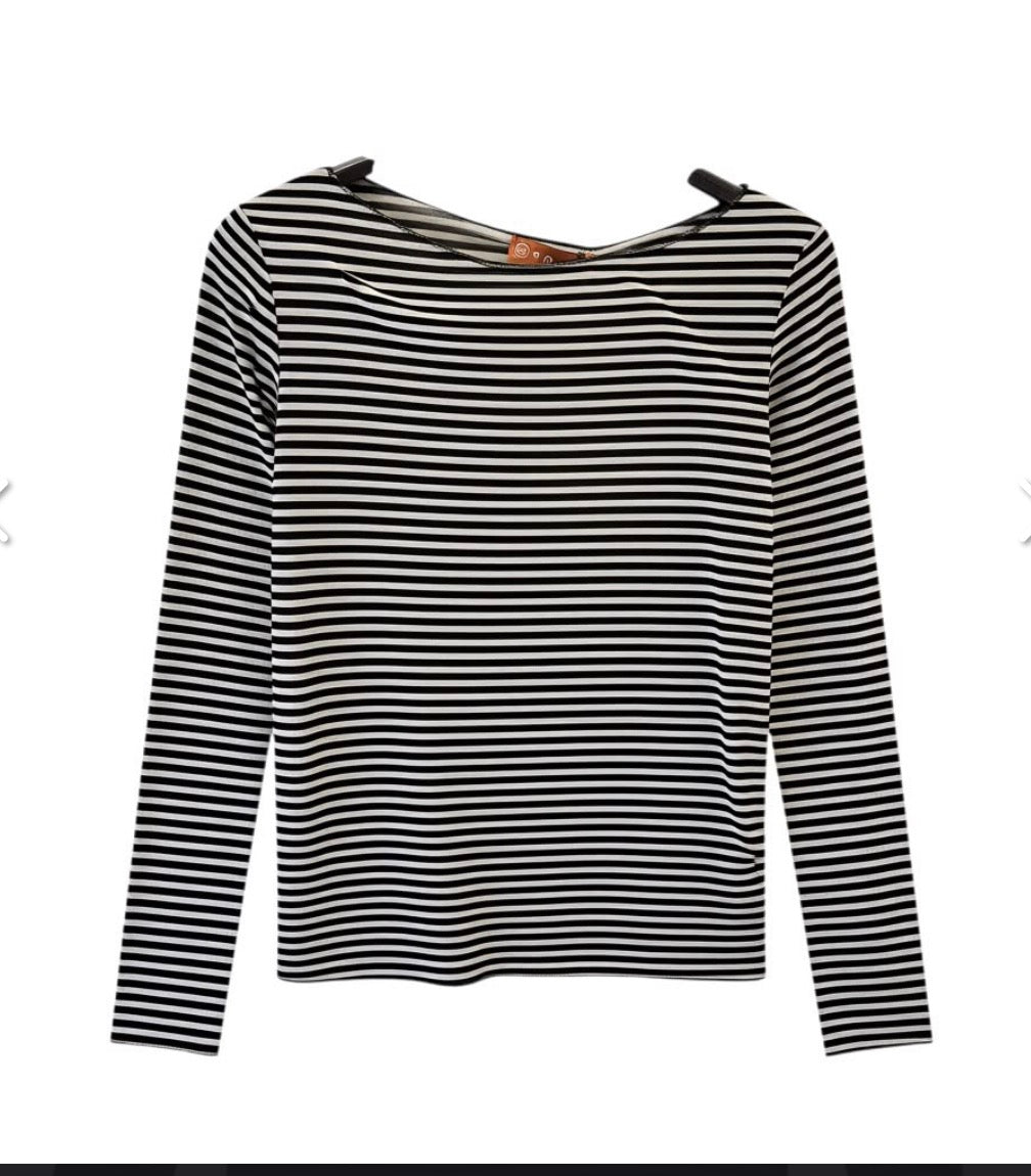 Basic soft cashmere streep Navy