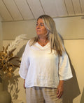 linnen blouse model Santorini wit
