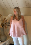 Linnen top model: Sunny licht roze