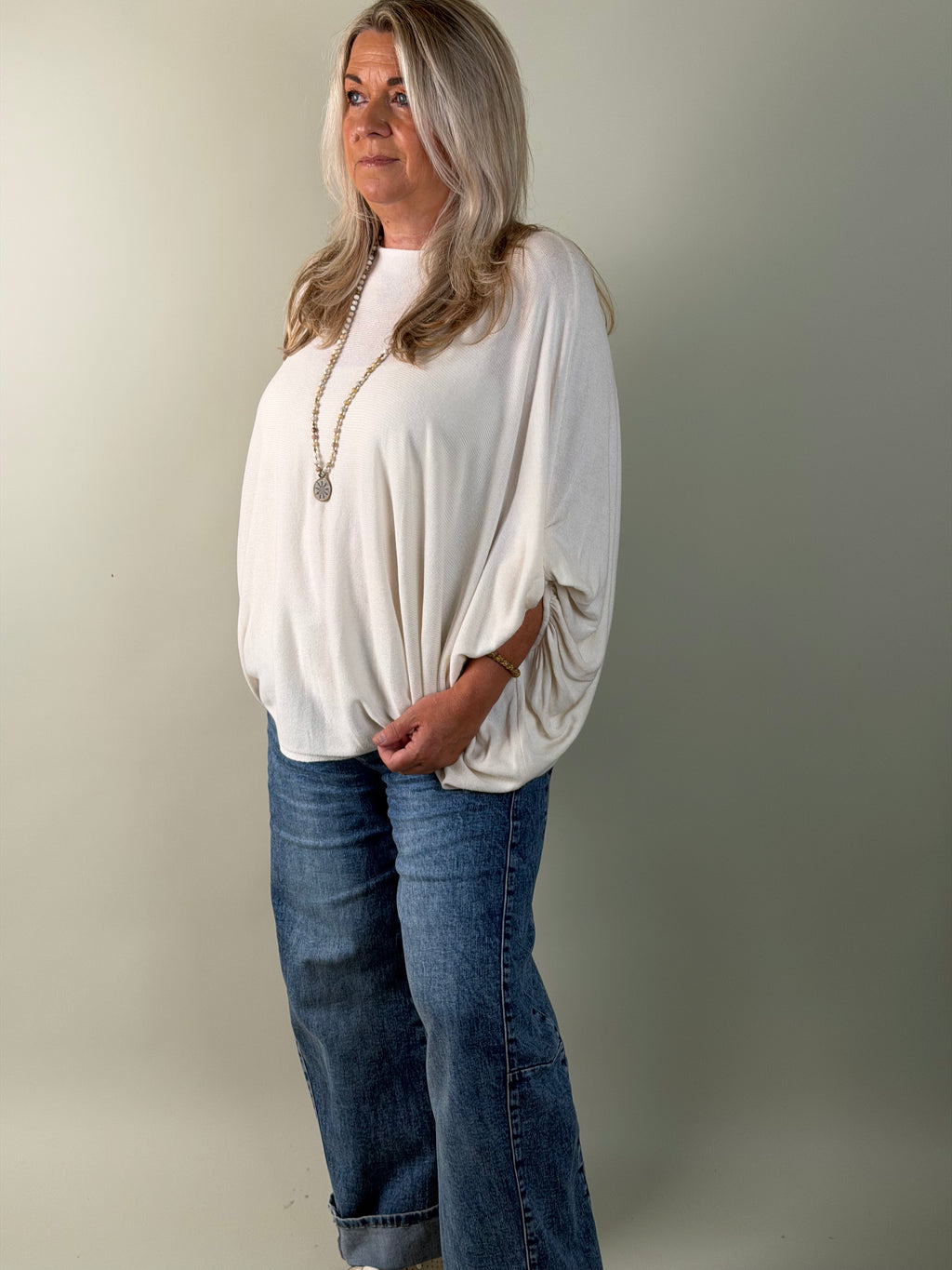 Trui model Liz ballon mouw off white
