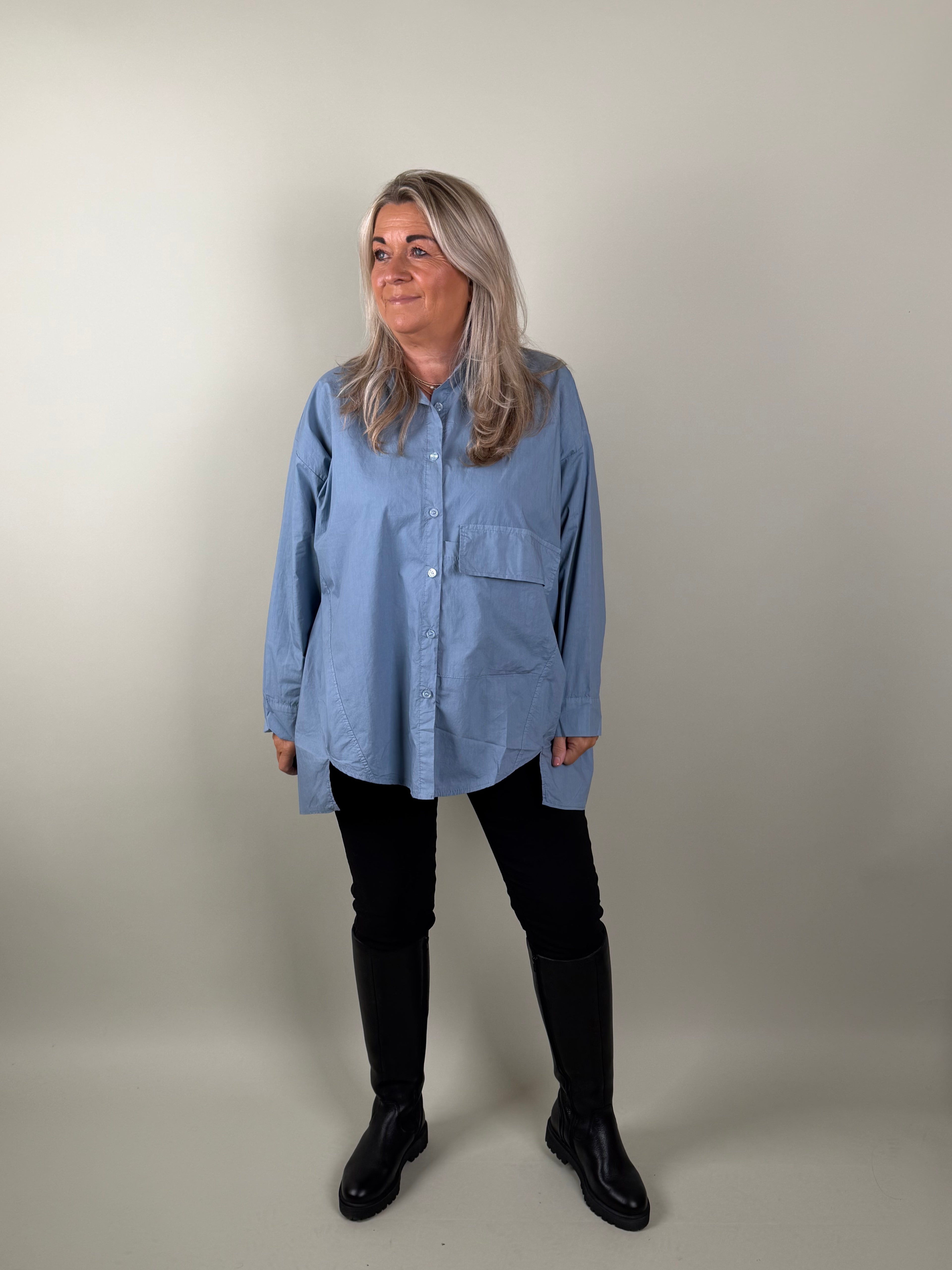 SIXTYDAYS BIG POCKET BLOUSE DENIM BLUE