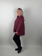 Sixtydays Big Pocket blouse in wijnrood – blouse voor dames, tweede aanzicht