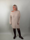 Lange Trui Suze Met Blote Schouder Beige