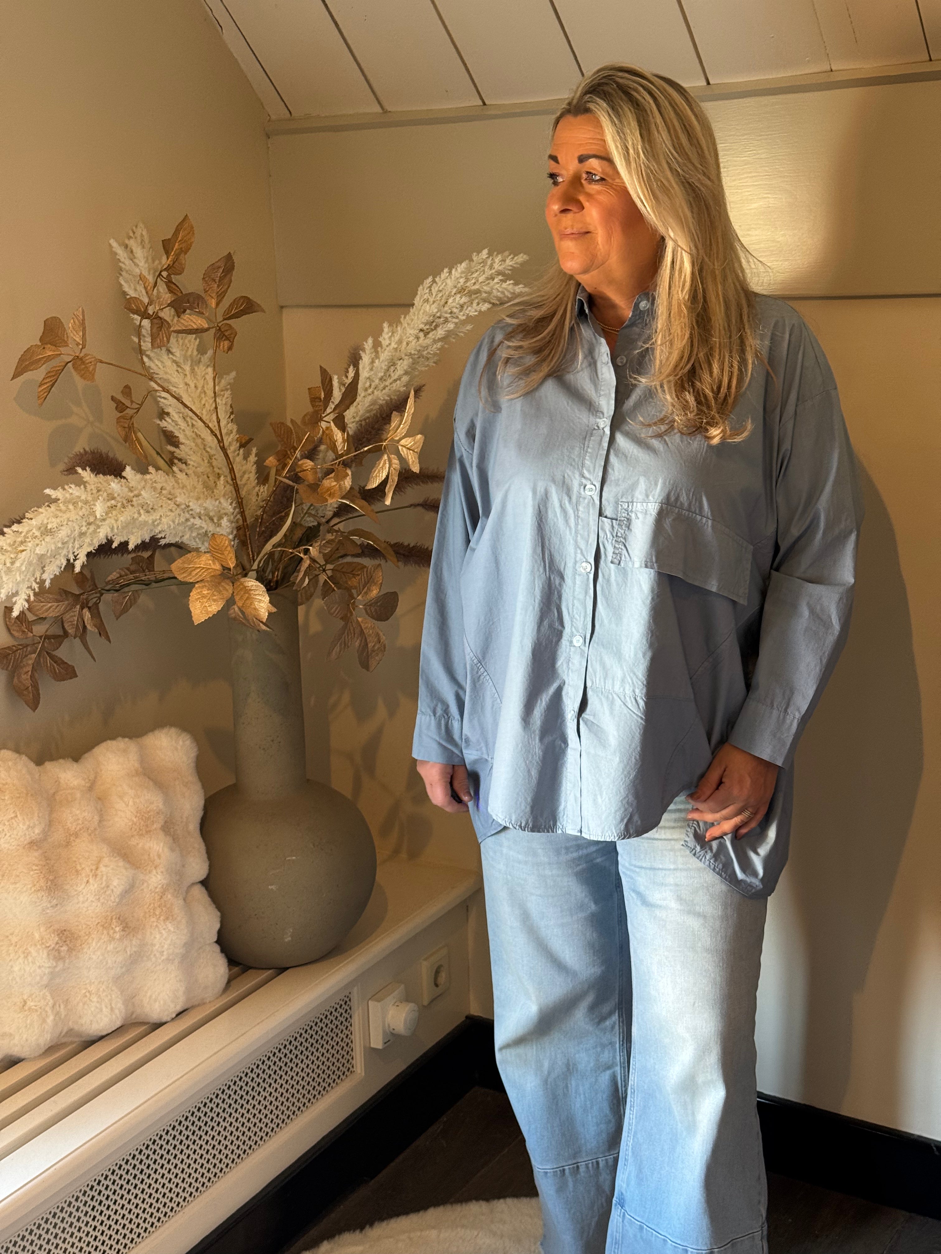 SIXTYDAYS BIG POCKET BLOUSE DENIM BLUE