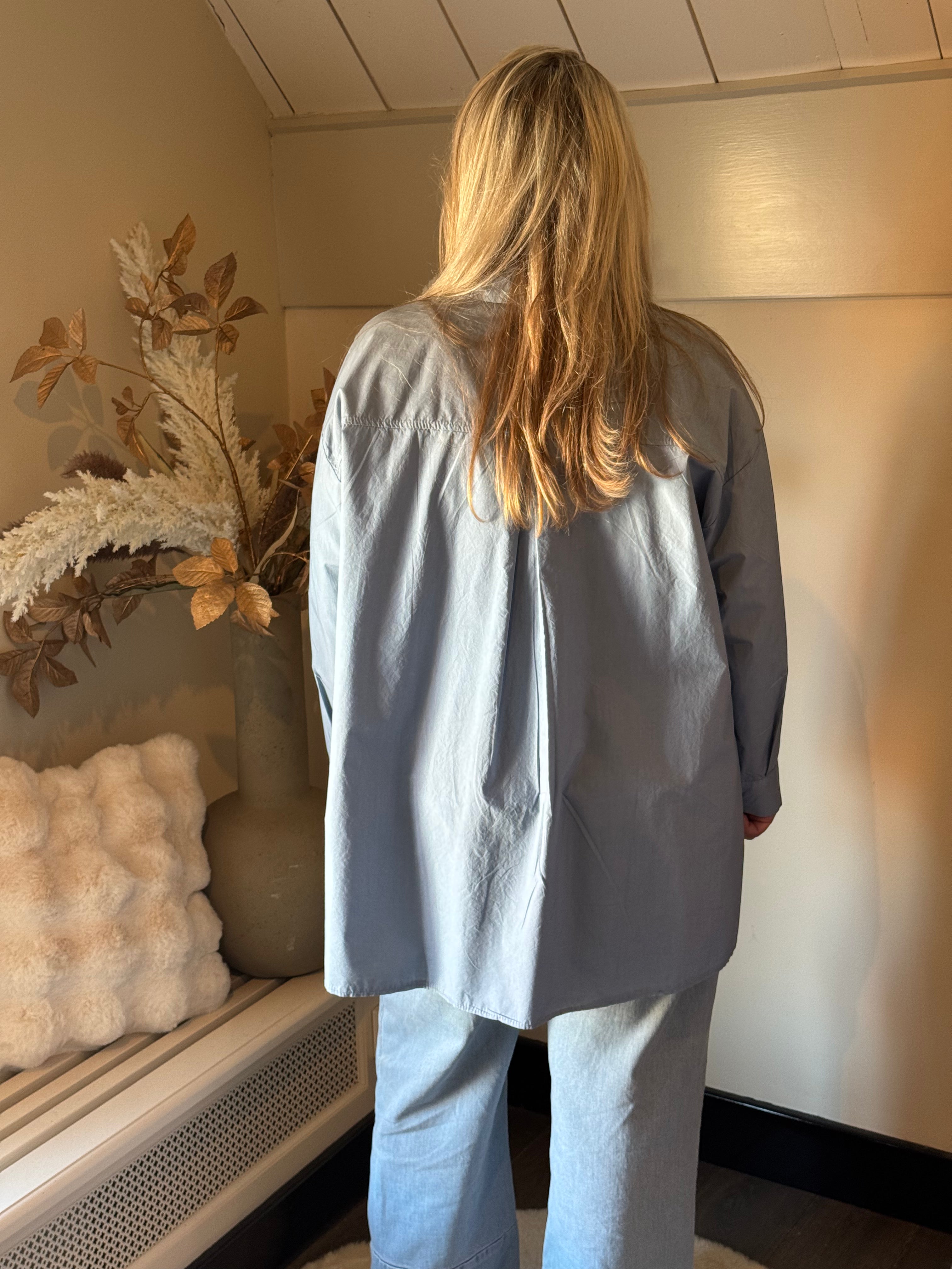SIXTYDAYS BIG POCKET BLOUSE DENIM BLUE