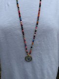 BOHO KETTING HEART 4 MM STONE MIX LAVA GOLD Classic Beauty & Fashion