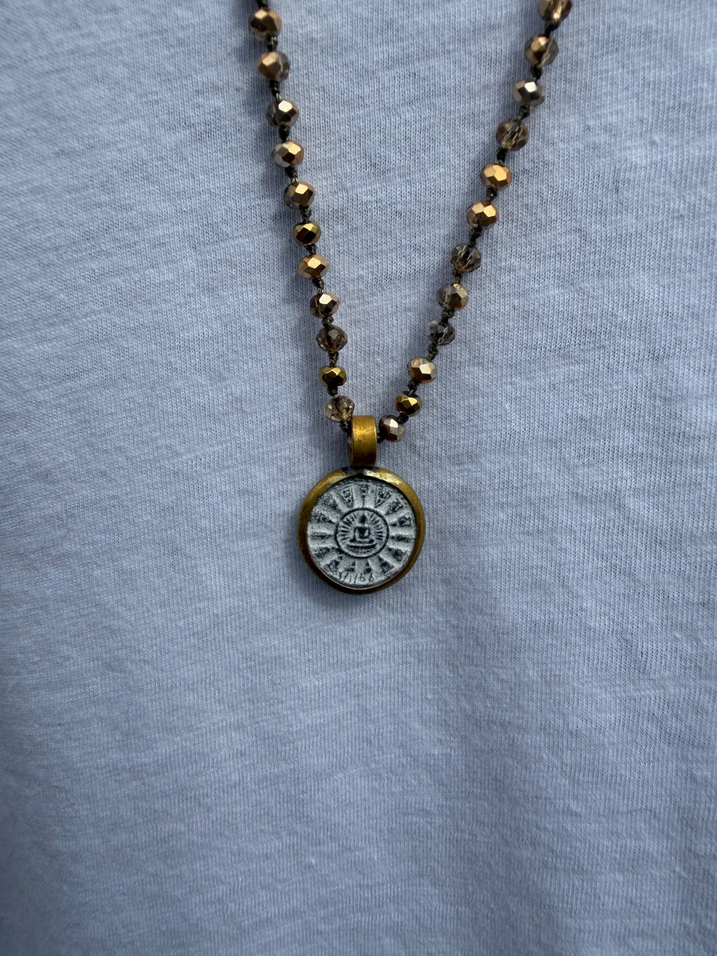 BOHO KETTING BUDDHA 10 4MM CRYSTAL GOLD Classic Beauty & Fashion