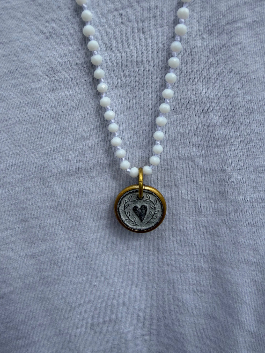 BOHO KETTING HEART 4 MM CRYSTAL WHITE GOLD Classic Beauty & Fashion