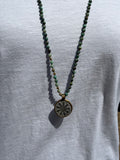BOHO KETTING BUDDHA 4 MM BIG PENDANT AFRICAN TURQUISE