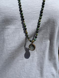 BOHO KETTING BUDDHA 6MM TWO SIDES AFRICAN TURQUISE