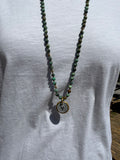 BOHO KETTING HEART 6MM STONE AFRICAN TURQUISE