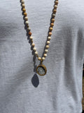 BOHO KETTING BUDDHA 6MM TWO SIDES HOWLITE
