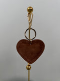 sleutelhanger hartje suede cognac