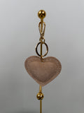sleutelhanger hartje suede beige