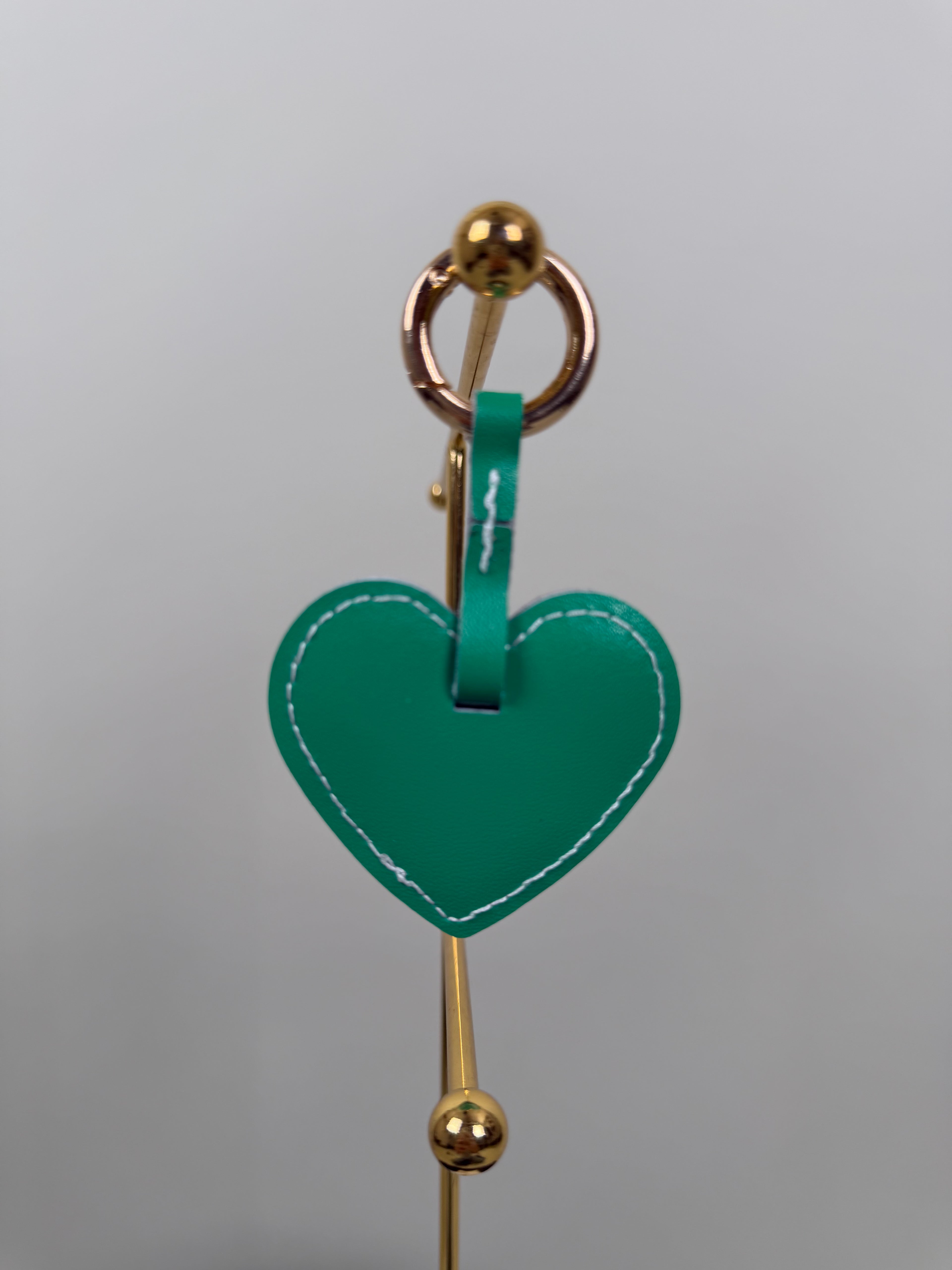 sleutelhanger hartje leer groen