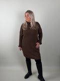 Lange Trui Yara in chocolade – lange trui voor dames