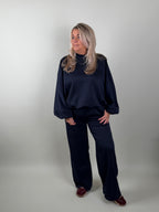 Jog Pak De Luxe in navy – 2-delig joggingpak voor dames