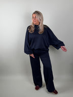 Jog Pak De Luxe in navy – 2-delig joggingpak voor dames, tweede aanzicht
