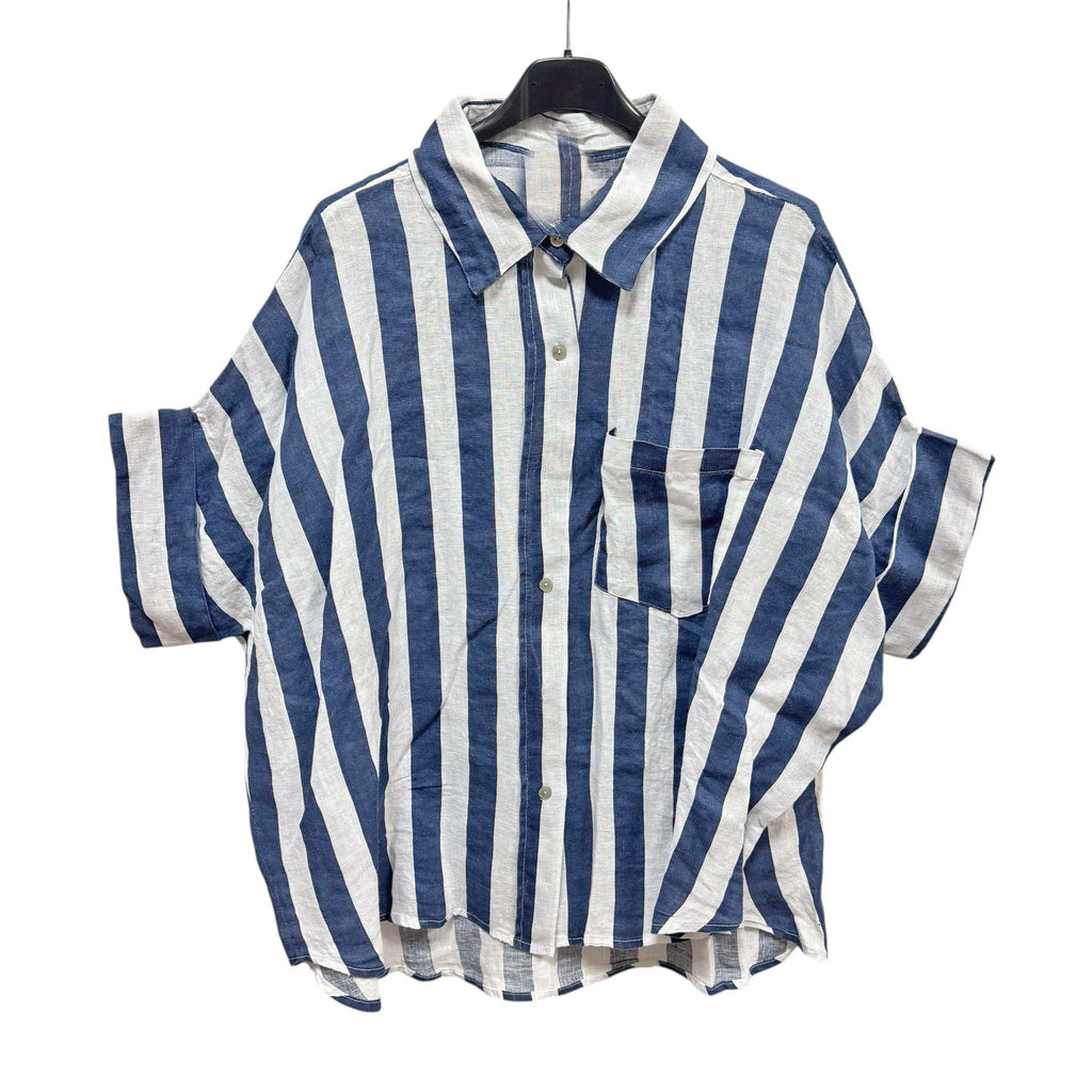 Linnen oversized blouse Lynn Navy