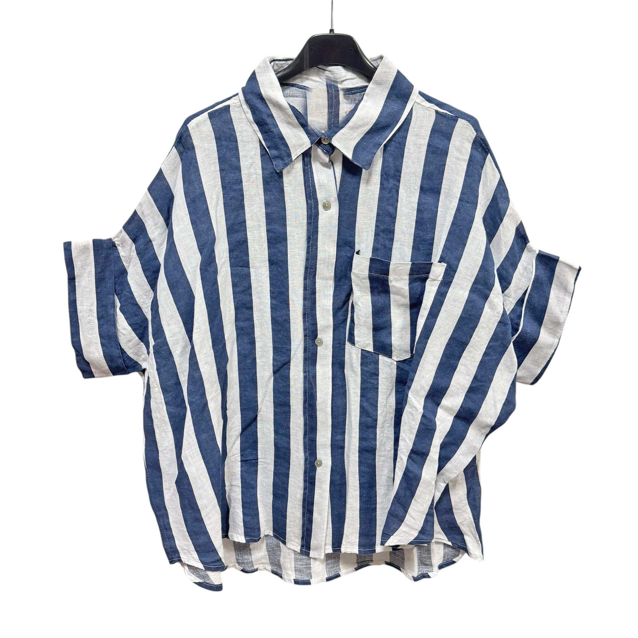 Linnen oversized blouse Lynn Navy