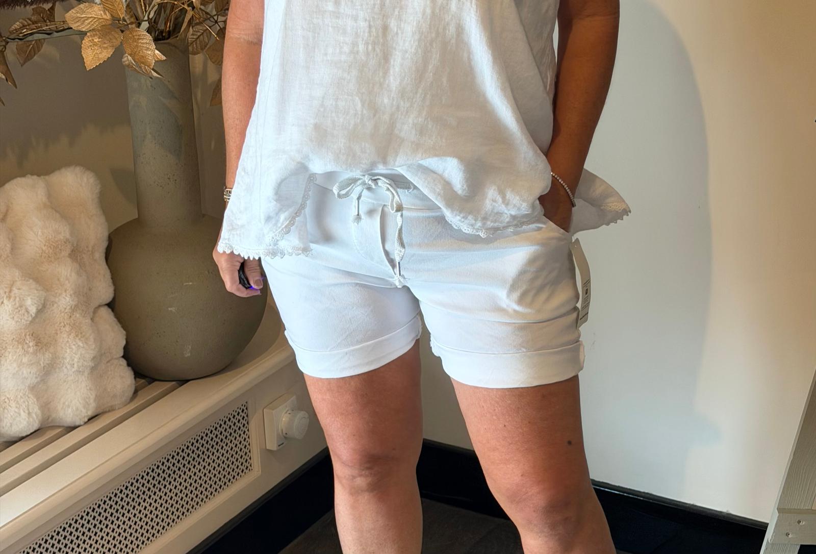 Korte Stretchbroek Pammie wit