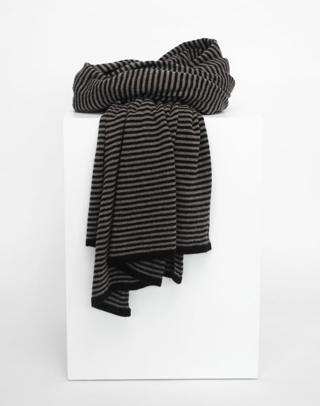 Sjaalmania Cosy Chic Sjaal Stripes Black/ Brown Melee