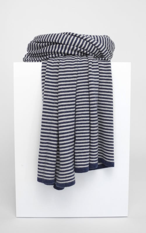 Sjaalmania Cosy Chic Sjaal Stripes Denim/Light Sand